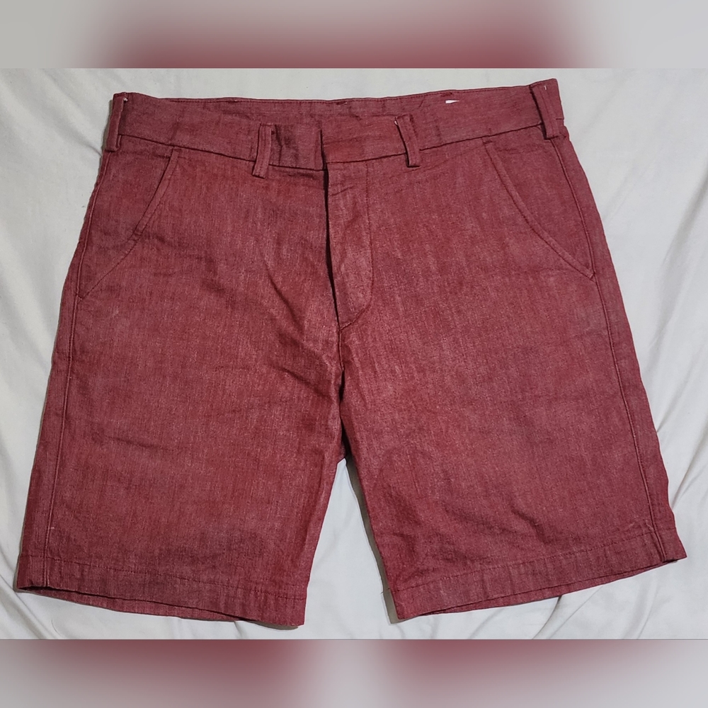 Gustin Shorts Men's Size 31 Heathered Red Cotton 8.5" Back Pocket #14 EUC